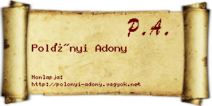 Polónyi Adony névjegykártya